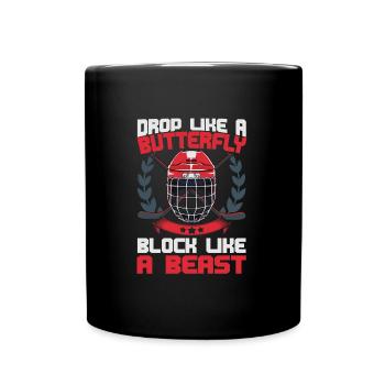 Laissez tomber comme un bloc papillon comme une bête de hockey sur glace - Mug uni - noir - Devant
