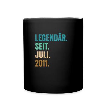 11 Jahre Legendär Seit Juli 2011 11. Geburtstag - Tasse einfarbig - Schwarz - Vorne