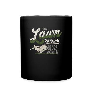 We Ride At Dawn Dad Lawn Mower Make Laugh Day Yard - Full Colour Mug - black - Front