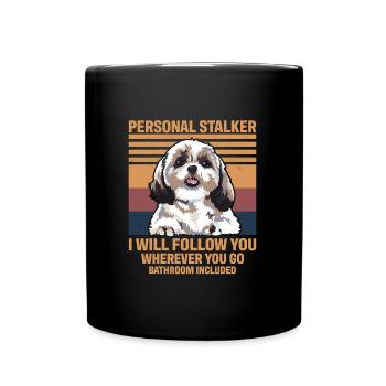 Dog Personal Stalker Shih Tzu - Full Colour Mug - black - Front