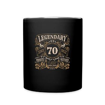 70 Jahre Legendary Since 1952 70. Geburtstag - Tasse einfarbig - Schwarz - Vorne