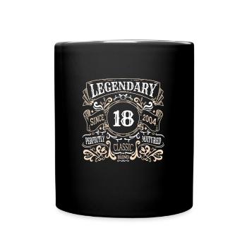 18 Jahre Legendary Since 2004 18. Geburtstag - Tasse einfarbig - Schwarz - Vorne