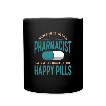 Funny Medicine Druggist Pharmacy Pharmacist - Full Colour Mug - black - Front