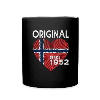 1952 original since 1952 drapeau norvège - Mug uni - noir - Devant