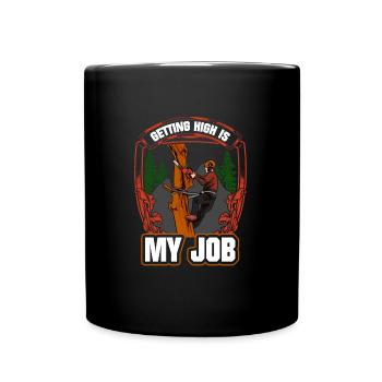 Tronçonneuse Se défoncer est mon travail bûcheron - Mug uni - noir - Devant