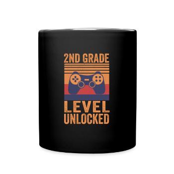 2nd Grade Level Unlocked Gamer Back To School - Full Colour Mug - black - Front
