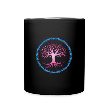 Yggdrasil Wikinger Weltenbaum - Tasse einfarbig - Schwarz - Vorne