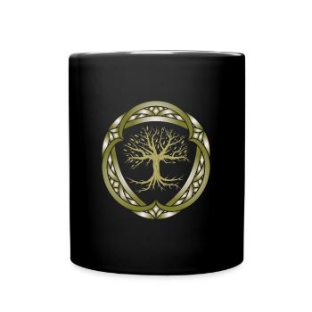 Yggdrasil Weltesche Weltenbaum Nordisch - Tasse einfarbig - Schwarz - Vorne