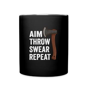 Lancer de hache Jurer Répéter Lancer de hache - Mug uni - noir - Devant
