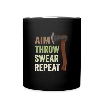 Lancer de hache Jurer Répéter Lancer de hache - Mug uni - noir - Devant