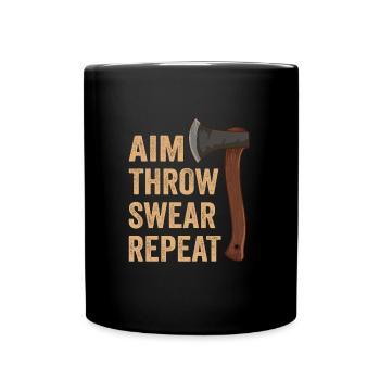Lancer de hache Jurer Répéter Lancer de hache - Mug uni - noir - Devant