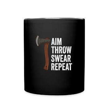 Lancer de hache Jurer Répéter Lancer de hache - Mug uni - noir - Devant