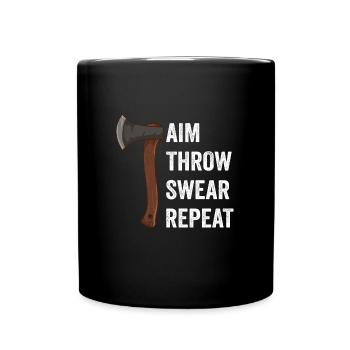 Lancer de hache Jurer Répéter Lancer de hache - Mug uni - noir - Devant