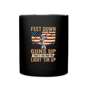 Hunter Feet Down Guns Up Chasse au canard - Mug uni - noir - Devant