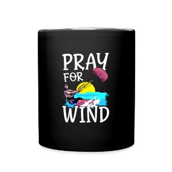 Kitesurfer Priez pour le kitesurf éolien - Mug uni - noir - Devant