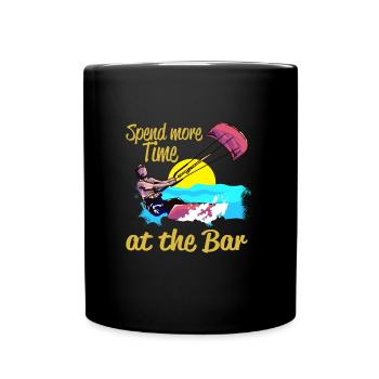 Kitesurfer Spend More Time At The Bar Kitesurfen - Tasse einfarbig - Schwarz - Vorne