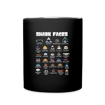Types Of Shark Faces. Shark Face Identification - Full Colour Mug - black - Front