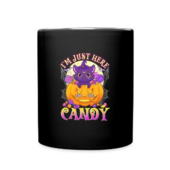 I'm Just Here For The Candy Cute Halloween - Full Colour Mug - black - Front