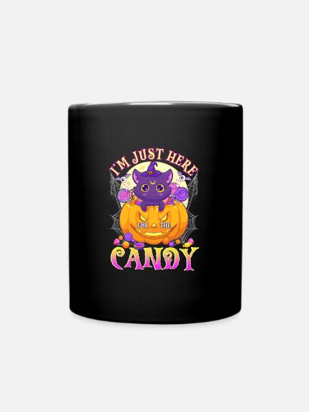 I'm Just Here For The Candy Halloween - Tasse einfarbig - Schwarz