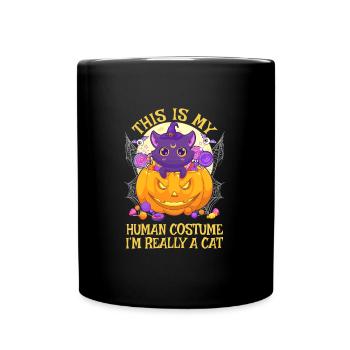 C’est mon costume humain, je suis vraiment un chat - Mug uni - noir - Devant