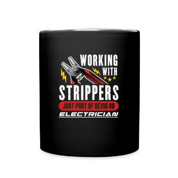 Travailler avec des décapants Electrician Electrics Electrics - Mug uni - noir - Devant