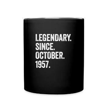 Legendary Since October 1957 65. Geburtstag - Tasse einfarbig - Schwarz - Vorne