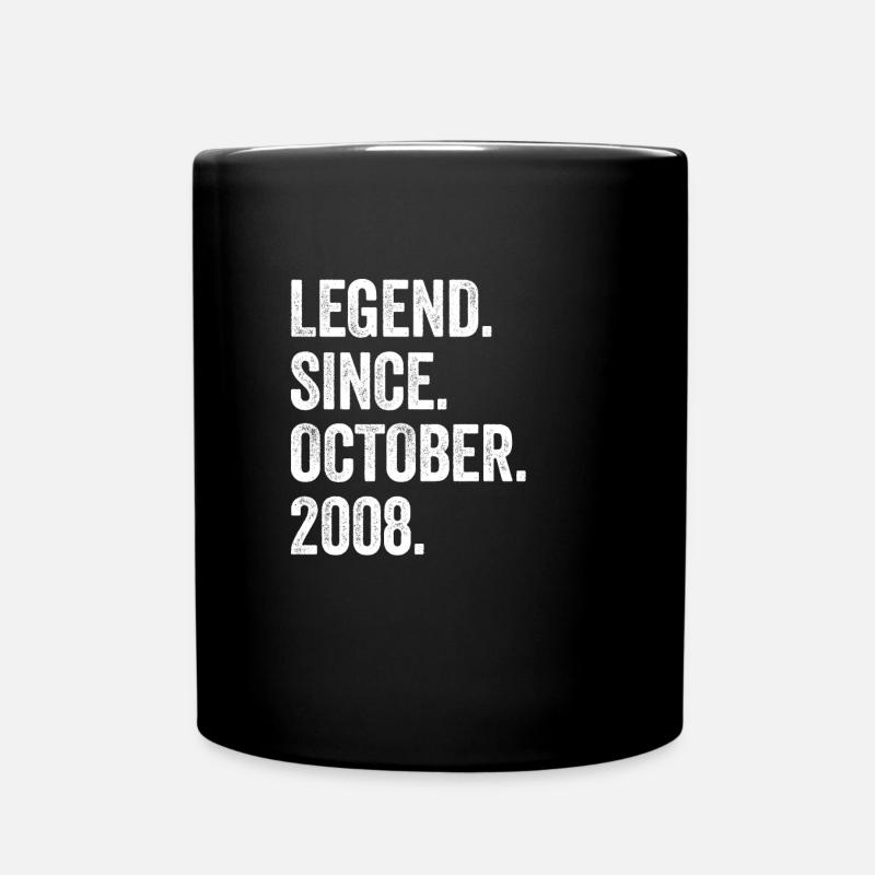 Legend Since October 2008 14. Geburtstag - Tasse einfarbig - Schwarz