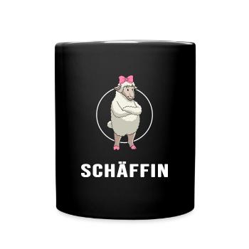 Chefin (Schäffin) Teamleiterin Boss Führungskraft - Tasse einfarbig - Schwarz - Vorne