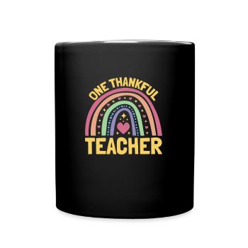 One Thankful Teacher Lehrer - Tasse einfarbig - Schwarz - Vorne
