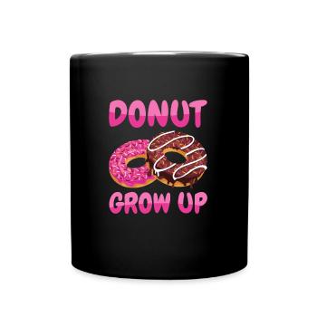 Donut Grow Up - Tasse einfarbig - Schwarz - Vorne