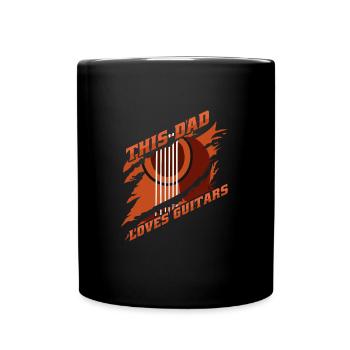 Gitarre This Dad Loves Guitars Gitarren Papa - Tasse einfarbig - Schwarz - Vorne