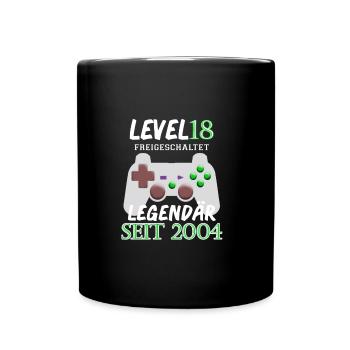 Level 18 Geburtstag Junge Jungen Lustig 2004 - Tasse einfarbig - Schwarz - Vorne