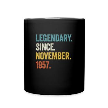 Legendary Since November 1957 65. Geburtstag - Tasse einfarbig - Schwarz - Vorne