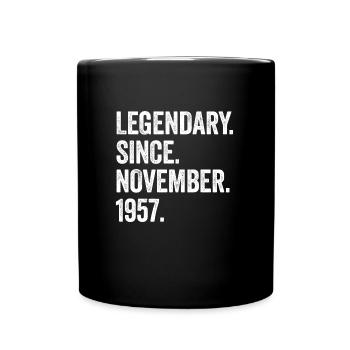 Legendary Since November 1957 65. Geburtstag - Tasse einfarbig - Schwarz - Vorne