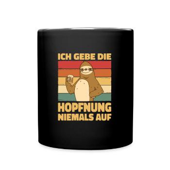 Vatertag Bier Bierspruch Faultier Saufen - Tasse einfarbig - Schwarz - Vorne