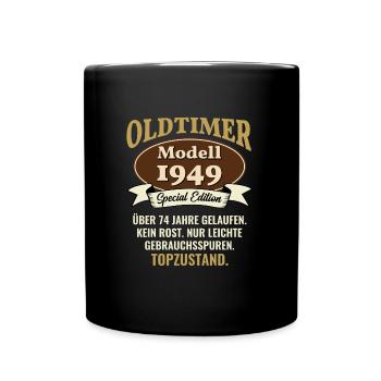 74 years oldtimer model 1949 74th birthday - Full Colour Mug - black - Front