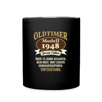75 years oldtimer model 1948 75th birthday - Full Colour Mug - black - Front