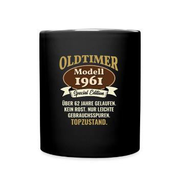 62 years classic car model 1961 62nd birthday - Full Colour Mug - black - Front