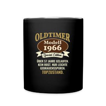 57 Jahre Oldtimer Modell 1966 57. Geburtstag - Tasse einfarbig - Schwarz - Vorne