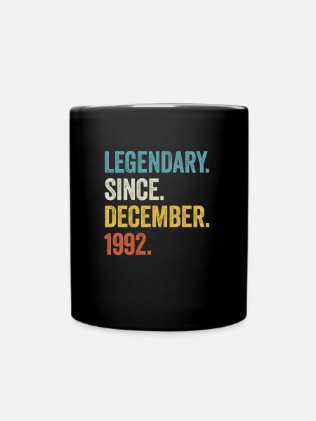 Legendary Since December 1992 30. Geburtstag - Tasse einfarbig - Schwarz