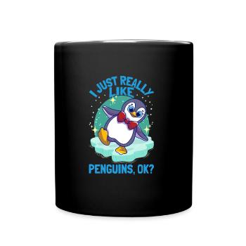 I Just Really Like Penguins Penguin - Full Colour Mug - black - Front