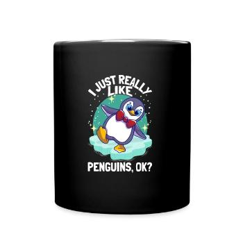 I Just Really Like Penguins Penguin - Full Colour Mug - black - Front