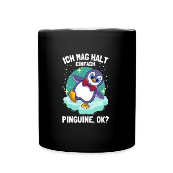 I just like penguins cute penguin - Full Colour Mug - black - Front