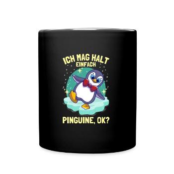 I just like penguins cute penguin - Full Colour Mug - black - Front