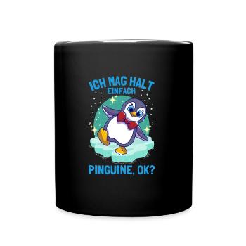 I just like penguins cute penguin - Full Colour Mug - black - Front