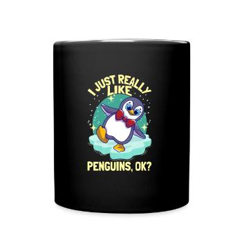 I Just Really Like Penguins Penguin - Full Colour Mug - black - Front