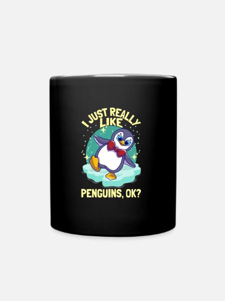 Pingouins J’aime vraiment les pingouins pingouins mignons pingouins - Mug uni - noir