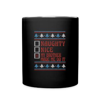 Nice ou vilain Noël moche Weihnachten - Mug uni - noir - Devant