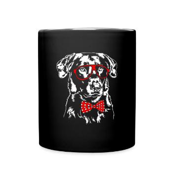 BEAUCERON Lunettes Nœud papillon Chiens Chien Wilsigns - Mug uni - noir - Devant