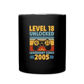 Niveau 18 Débloqué 2005 Gaming 18th Birthday Gamer - Mug uni - noir - Devant